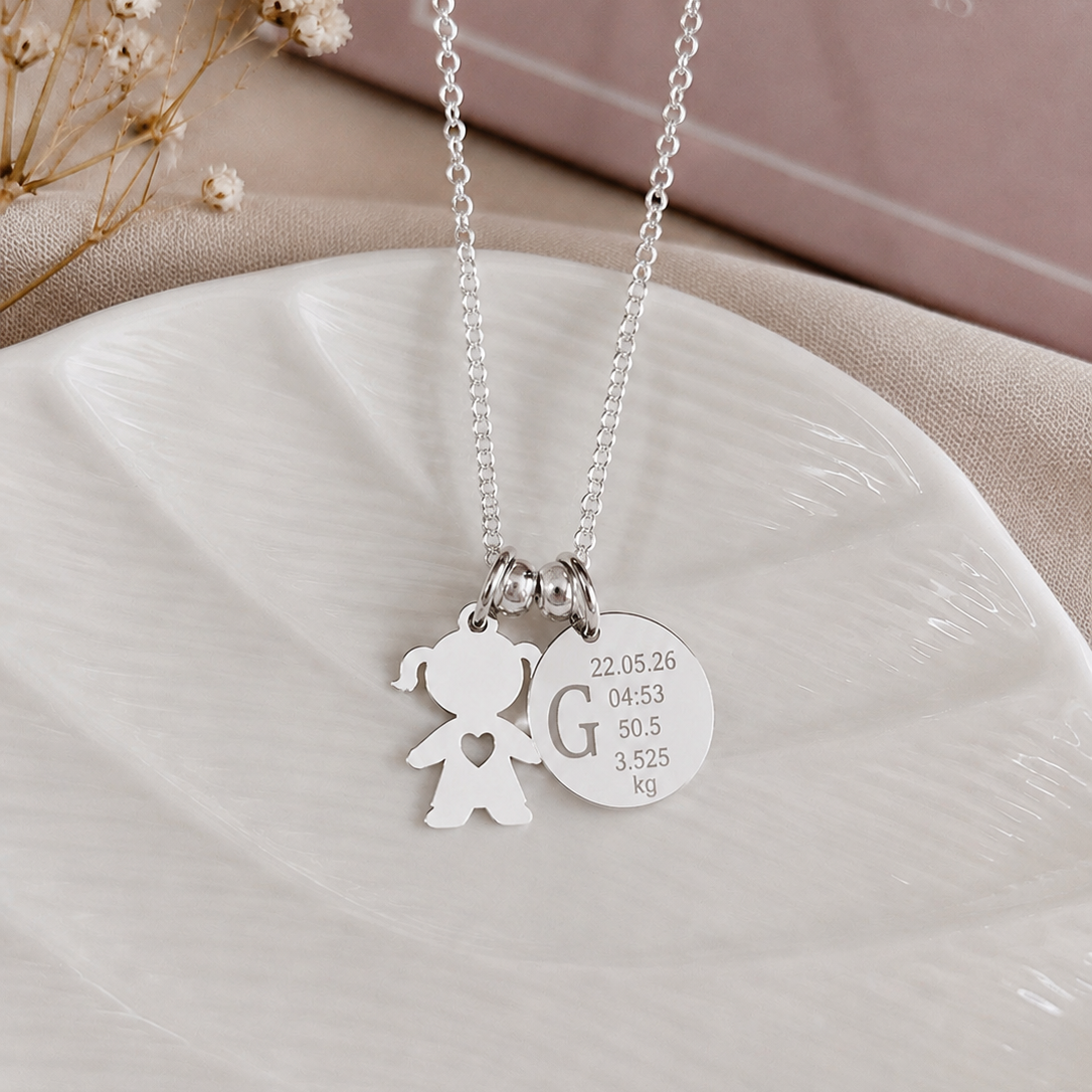 Collar Carla y Dije de Niña o Niño