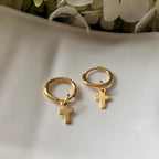 Aretes Argollas con Cruz